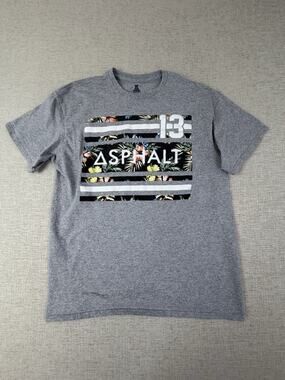 Asphalt Men’s Large Graphic T-Shirt Gray Floral Stripe 13 Streetwear